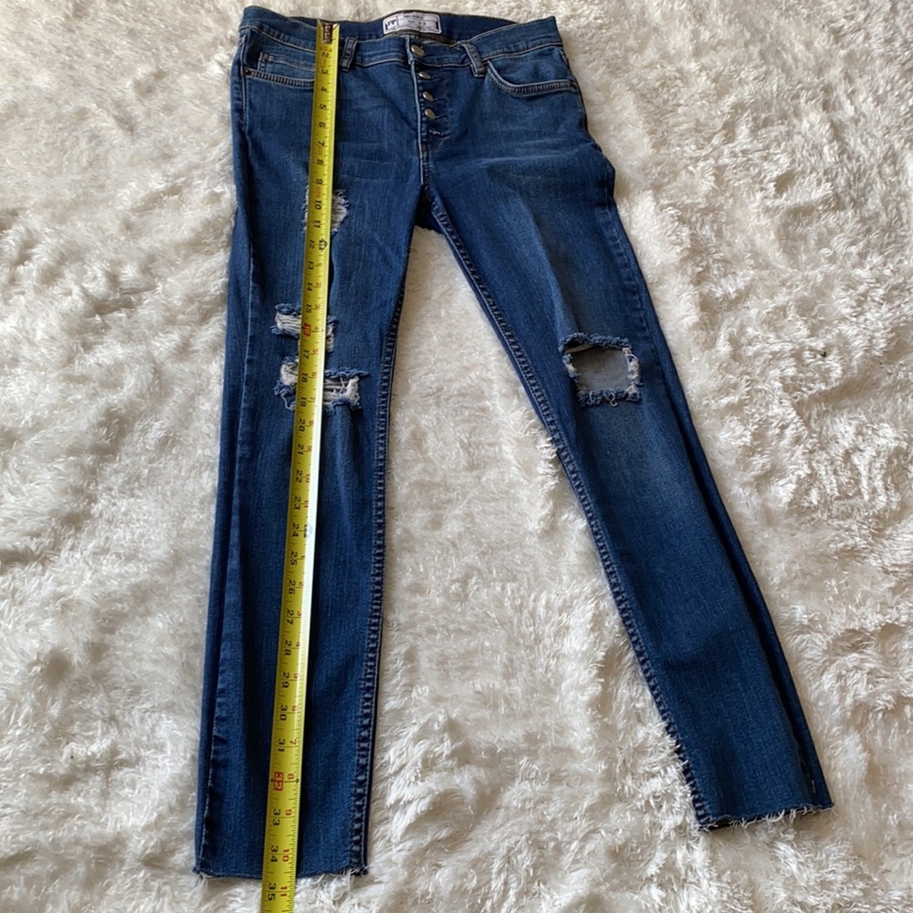 Free people blue jeans buttons fly size 28 - Picture 7 of 13